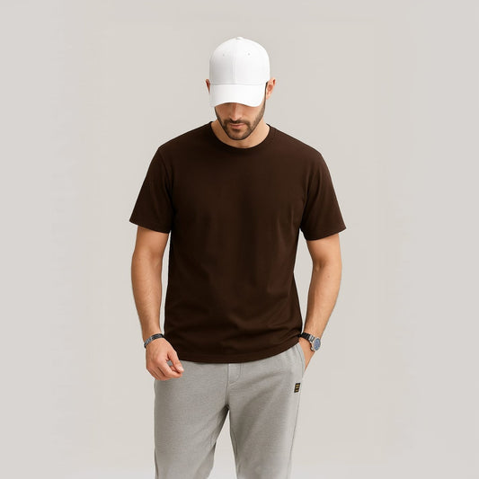 Men’s Regular Fit T-Shirt – Coffee Brown (Round Neck)