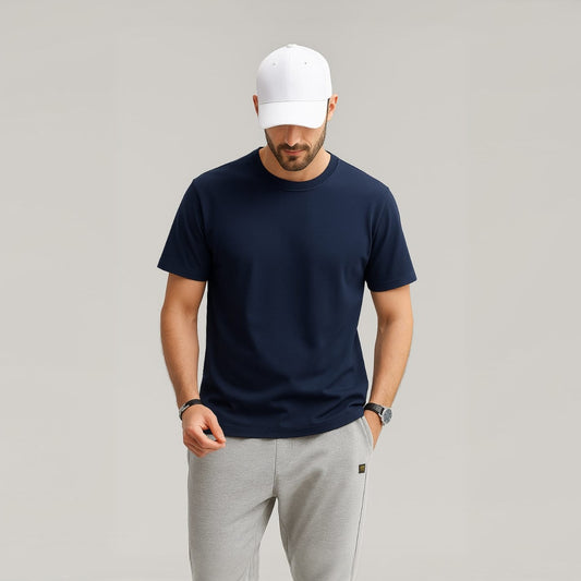 Men’s Regular Fit T-Shirt – Navy Blue (Round Neck)