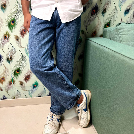 Dark Blue Baggy Fit Jeans - Jira Wash