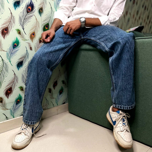 Dark Blue Baggy Fit Jeans - Jira Wash
