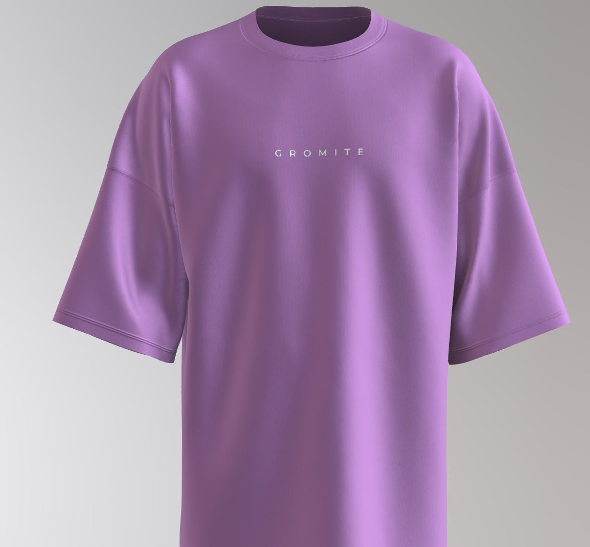 Men’s Oversized Round Neck T-Shirt – Gromite Sneaker Graphic Edition (Purple)