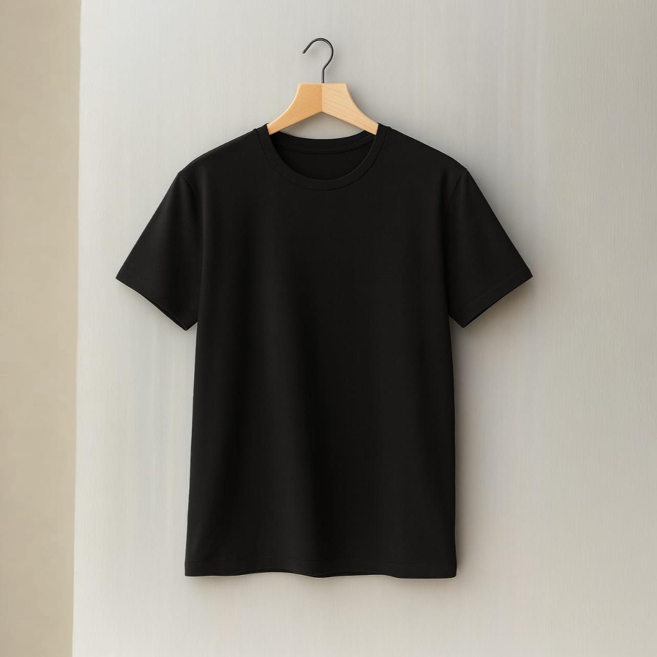 Men’s Regular Fit T-Shirt – Black (Round Neck)