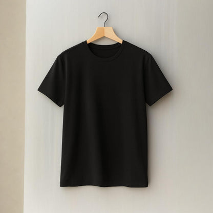 Men’s Regular Fit T-Shirt – Black (Round Neck)